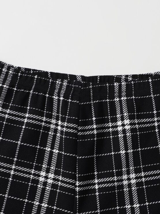 Girls Rib-knit Cami Top and Plaid Leggings Set - Image 6
