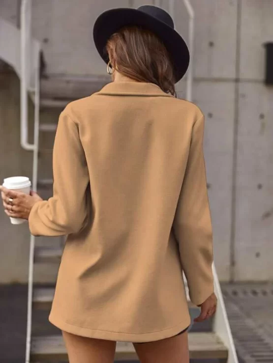 Double-breasted Lapel Neck Overcoat - Image 3