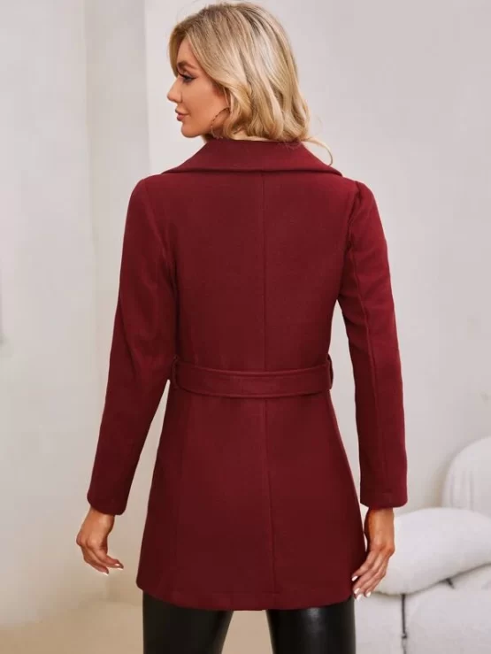 Waterfall Collar Belted Overcoat - Image 2