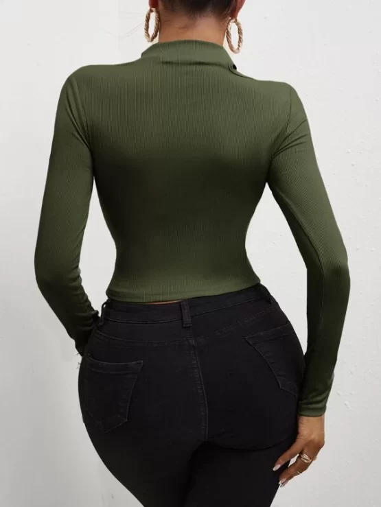 Cutout Front Rib-knit Hot Tee - Image 3