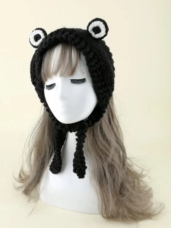 Cartoon Casual Black Fantastic Ear Design Hat - Image 4