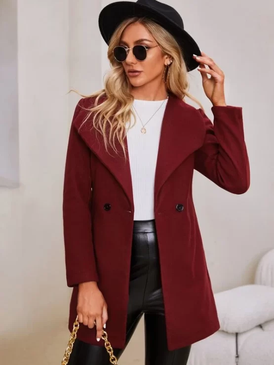 Waterfall Collar Belted Overcoat - Image 4