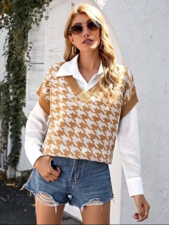 Plain Casual V Neck Solid Hot Sweater Vest