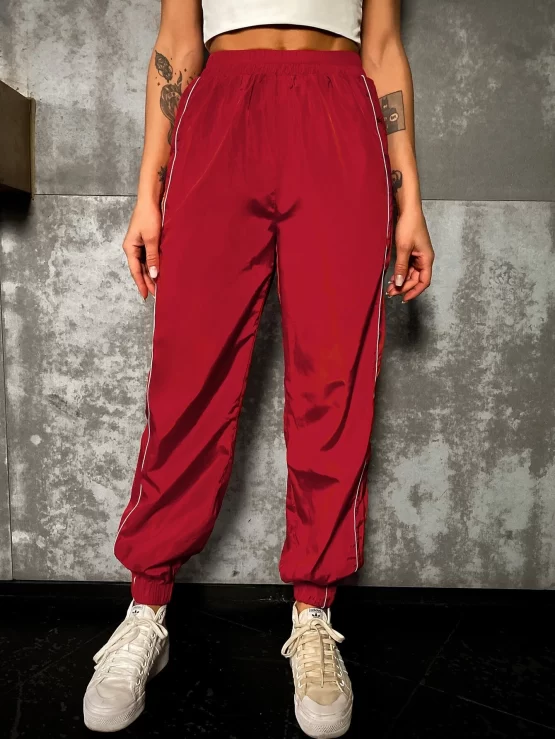 Double Crazy Side Stripe Elastic Waist Sweatpants - Image 3