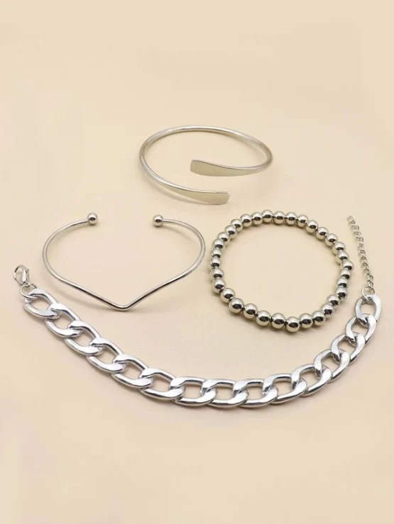 Four Pieces Fashionable Simple Plain Bracelet - Image 3