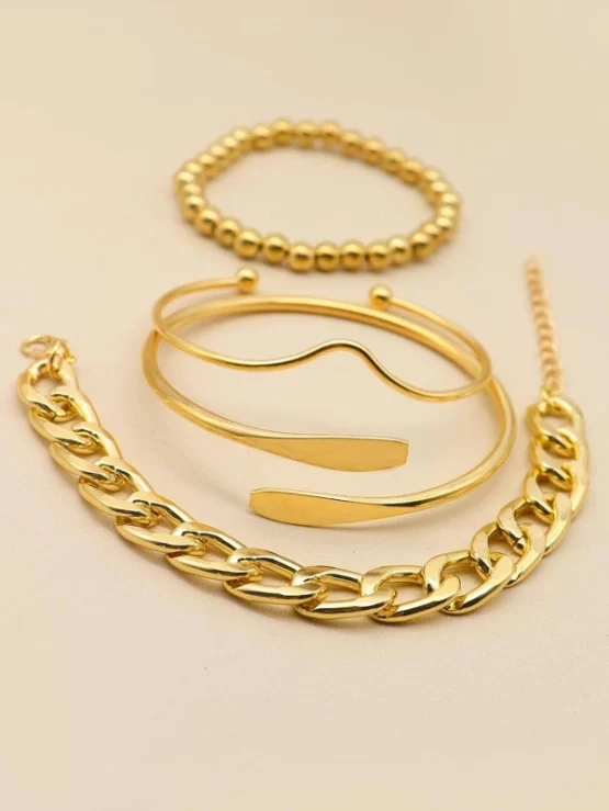 Four Pieces Fashionable Simple Plain Bracelet - Image 5