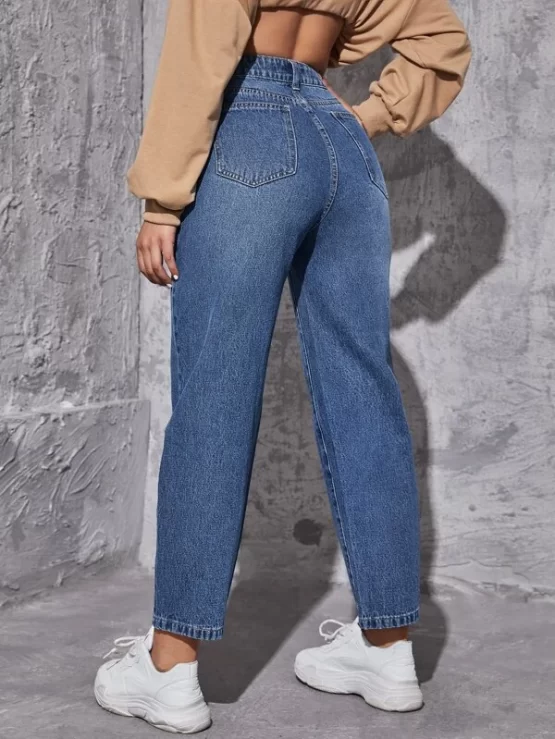 High Waist Straight Leg Jeans - Image 3