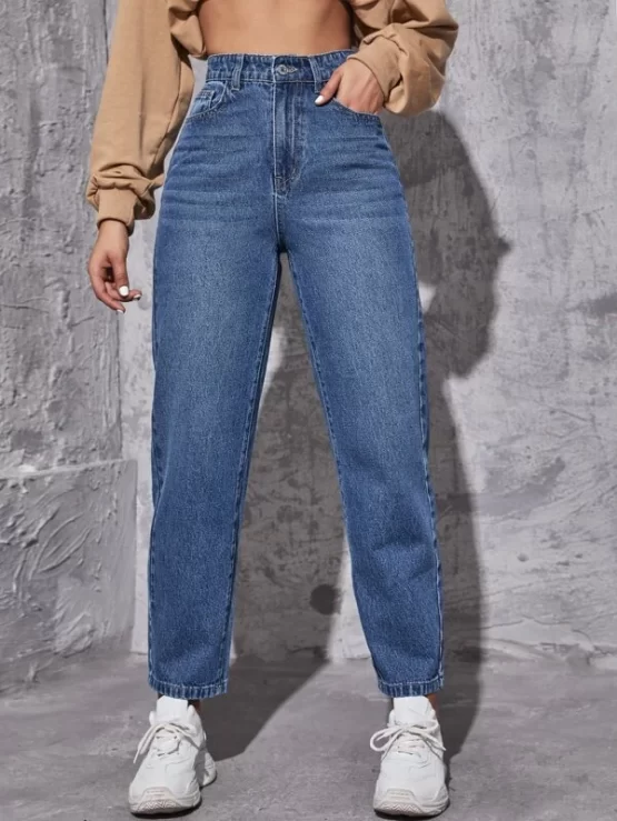 High Waist Straight Leg Jeans - Image 2
