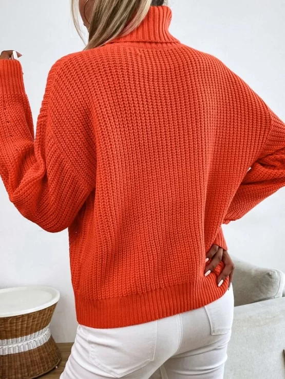 Turtle Neck Drop Shoulder Sweater - Image 3