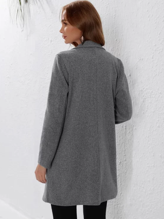 EMERY ROSE Lapel Neck Single Button Coat - Image 3