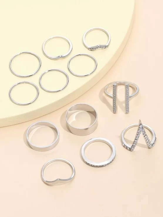 Twelve pieces Rhinestone Decor Ring - Image 2
