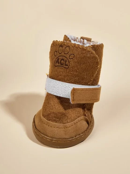 Four pieces Letter Paw Print Pet Shoes - Image 2
