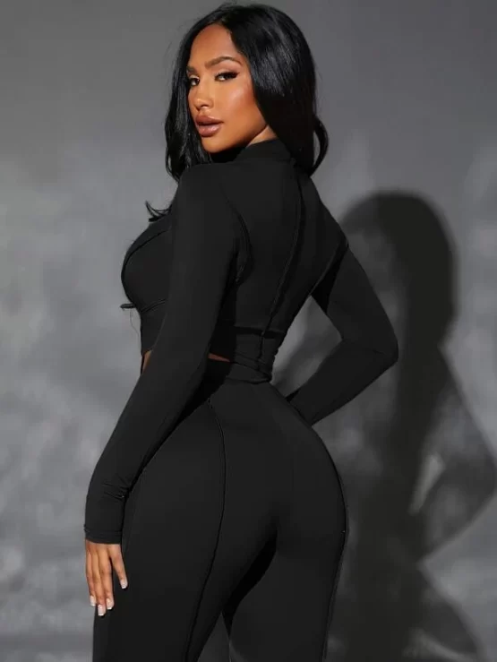 Top-stitching Crop Top & Leggings - Image 5