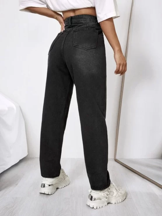 High Waist Straight Leg Jeans - Image 9