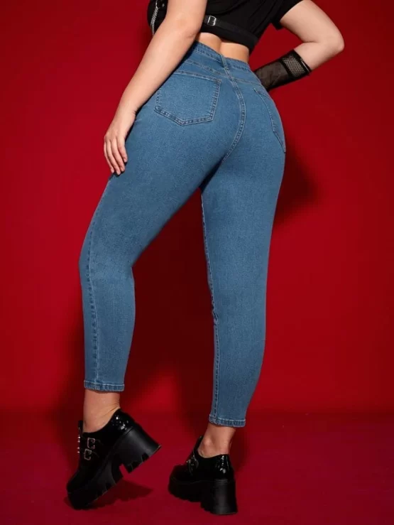 Plus Denim High Waist Skinny Jeans - Image 3