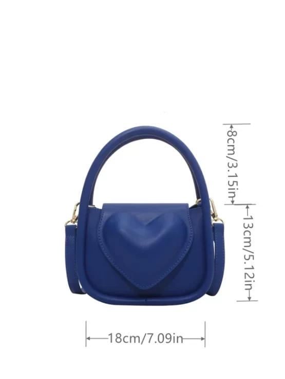 Heart Embossed Leather Flap Saddle Bag - Image 6