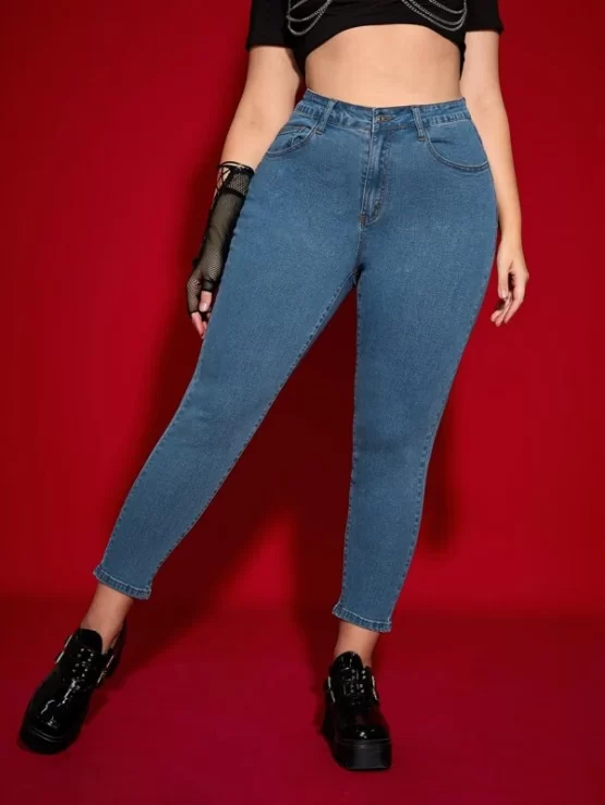 Plus Denim High Waist Skinny Jeans