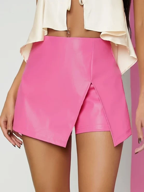 Solid Glamorous Split Detail Wrap Skort - Image 4