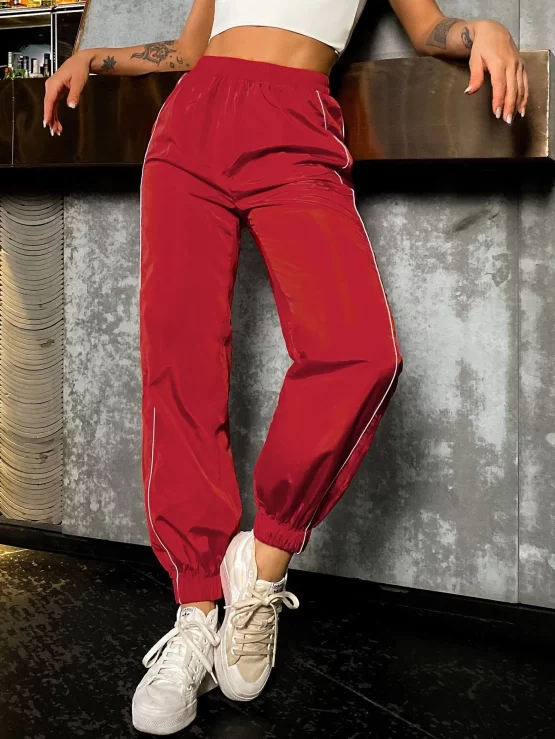 Double Crazy Side Stripe Elastic Waist Sweatpants - Image 4