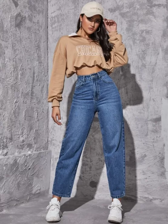High Waist Straight Leg Jeans - Image 4