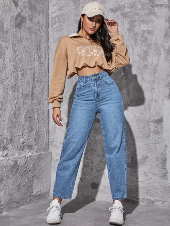High Waist Straight Leg Jeans - Image 7