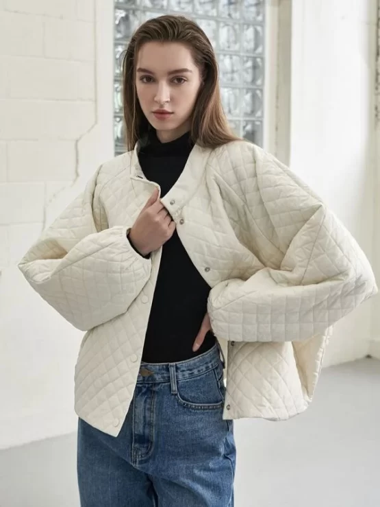 COLDBREAK Raglan Sleeve Button Front Quilted Coat - Image 4