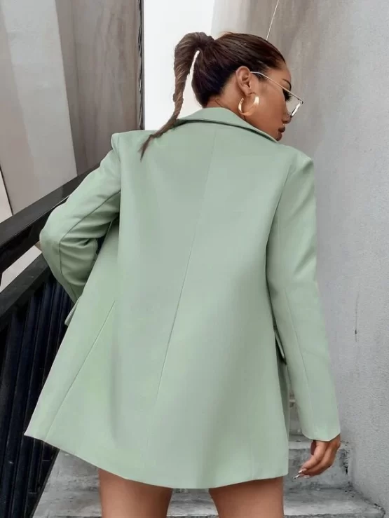 Lapel Neck Elegant Single Button Blazer - Image 3