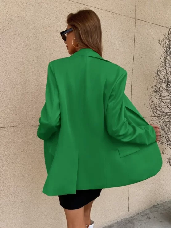 Single Elegant Button Flap Detail Blazer - Image 6