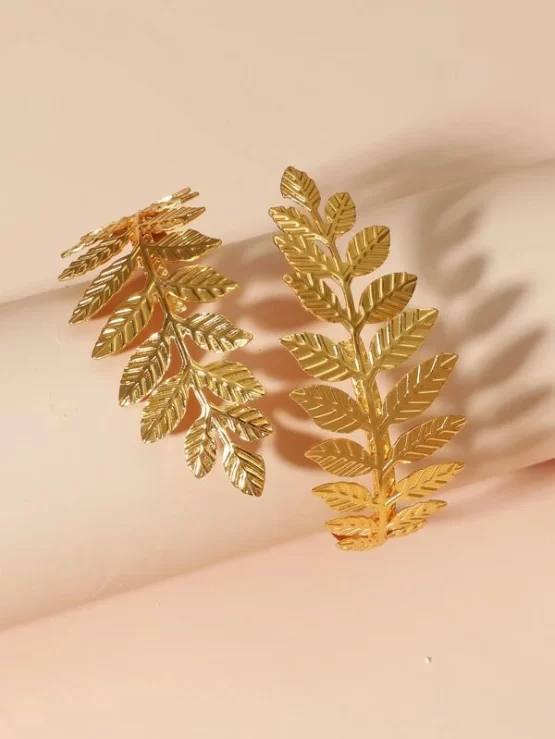 Metal Leaf Gold Design Wrap Bracelet - Image 3