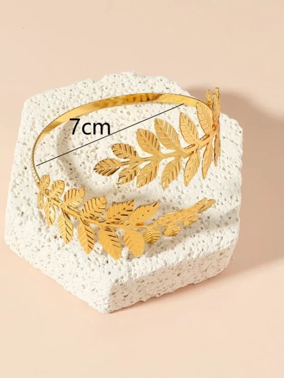 Metal Leaf Gold Design Wrap Bracelet - Image 2