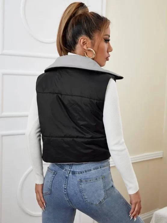 Zipper Double Face Winter Vest Coat - Image 6