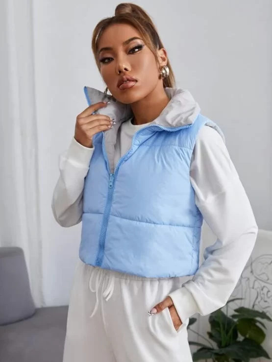 Zipper Double Face Winter Vest Coat - Image 8