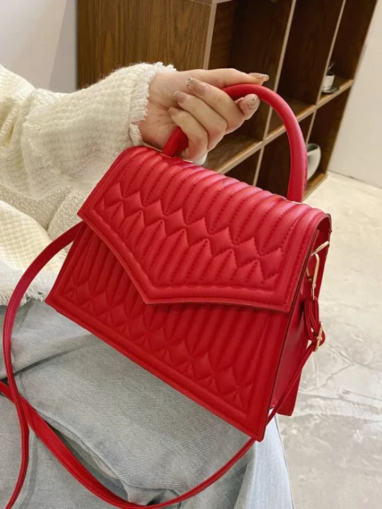 Quilted Elegant Adjustable Small Square Bag - Image 2