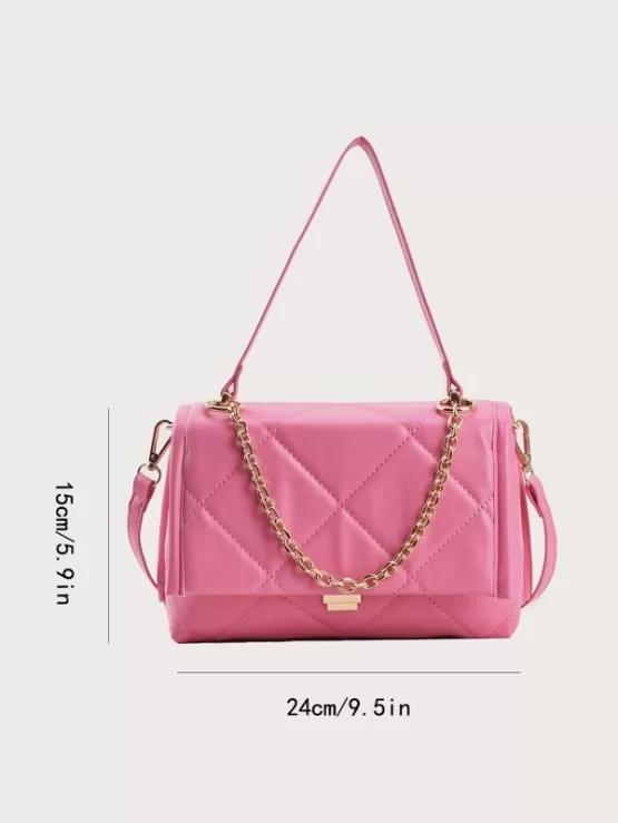Quilted Flap Fashionable Chain Square Bag - Image 2