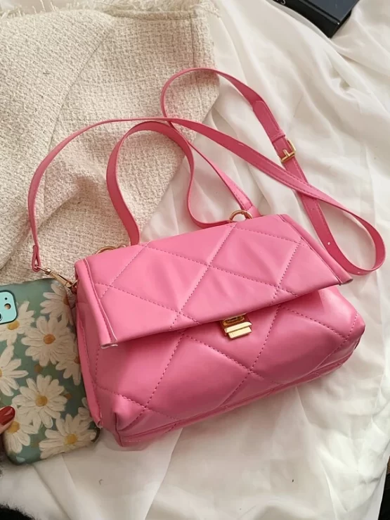 Quilted Flap Fashionable Chain Square Bag - Image 3