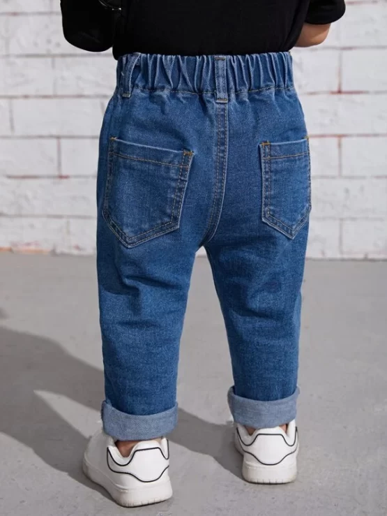 Baby Plain Pocket Frayed Ripped Jeans - Image 3