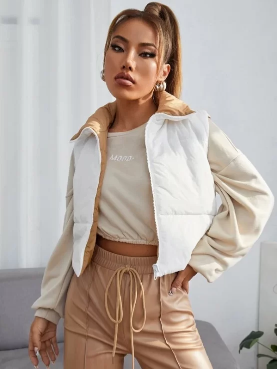 Zipper Double Face Winter Vest Coat - Image 4