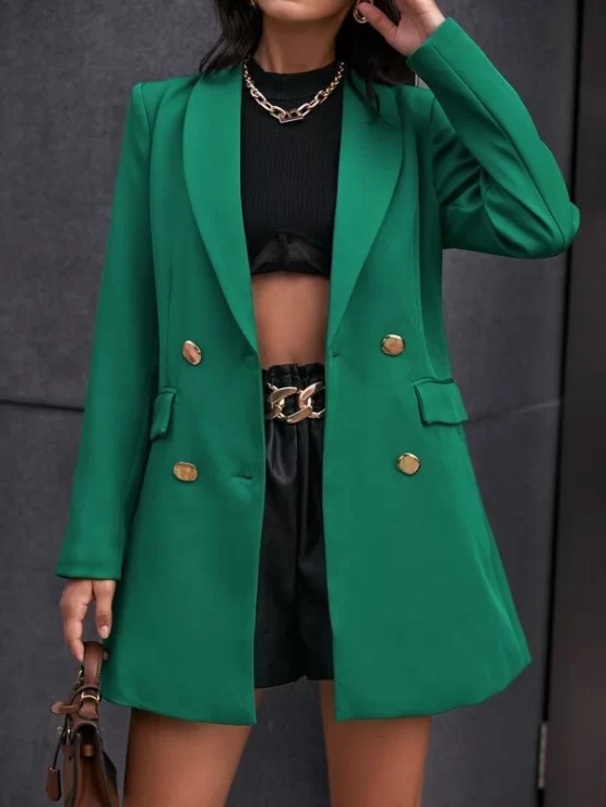 Shawl Collar Elegant Double Breasted Blazer