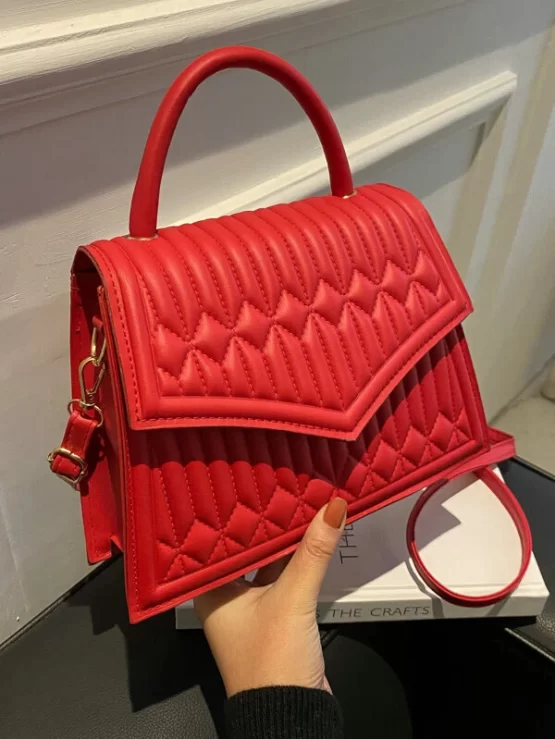 Quilted Elegant Adjustable Small Square Bag - Image 4