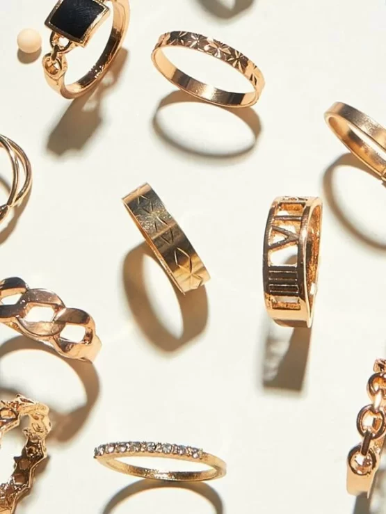 Twelve pieces Gold Rhinestone Decor Ring - Image 2