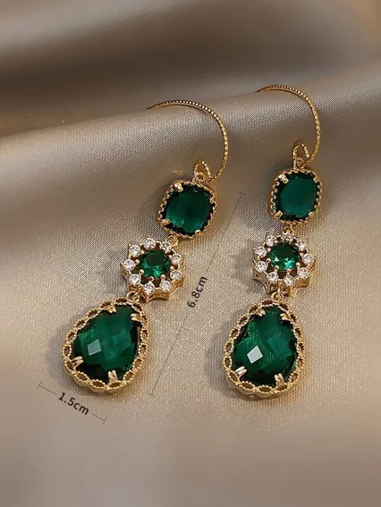 Rhinestone Decor Water Drop Earrings - Image 2