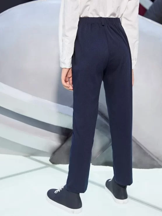 Boys Button Pocket Detail Straight Leg Pants - Image 3