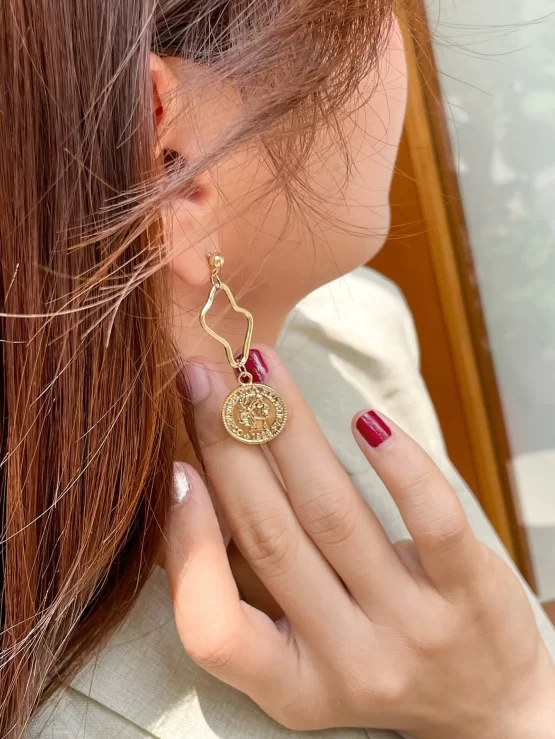 DAZY Glamorous Dangle Round Drop Earrings - Image 3