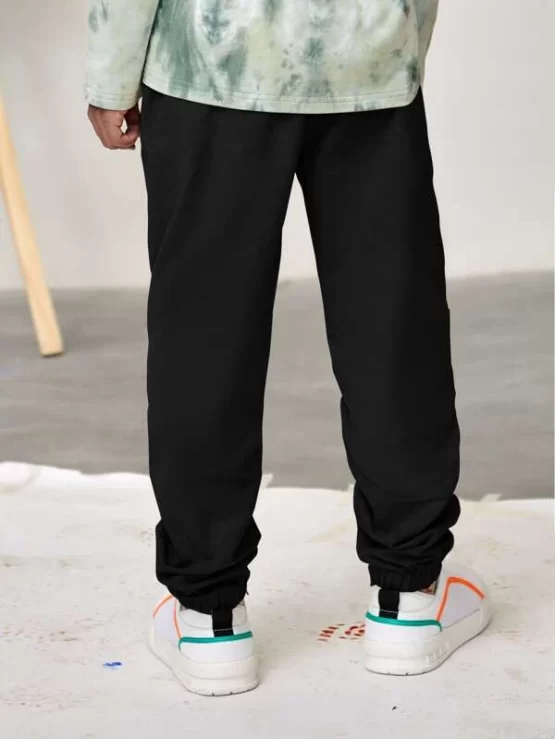 Boys Casual Plain Drawstring High Waist Pants - Image 8