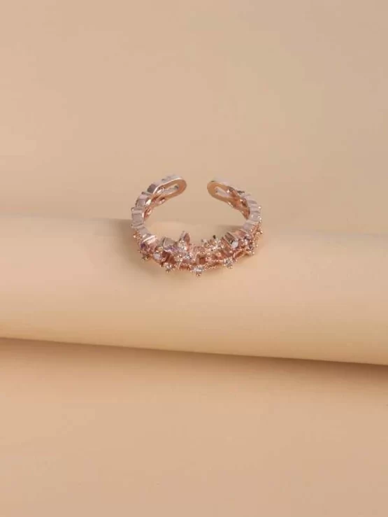 Rhinestone Fashionable Gold Decor Ring - Image 2