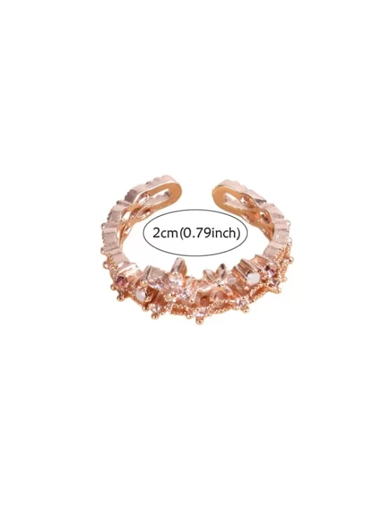 Rhinestone Fashionable Gold Decor Ring - Image 3