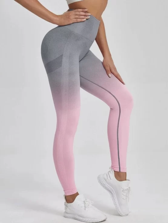 Ombre Print Wideband Waist Seamless Sports Leggings - Image 2