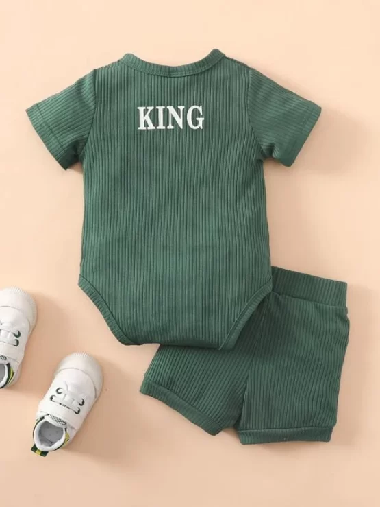 Baby Letter Casual Graphic Bodysuit & Shorts - Image 6