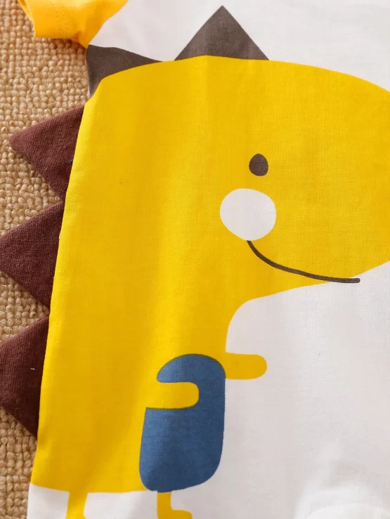 Yierying Baby Cartoon Graphic Romper - Image 3