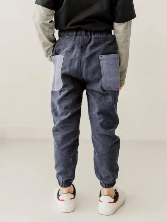 Boys Casual Elastic Waist Pocket Front Pants - Image 3